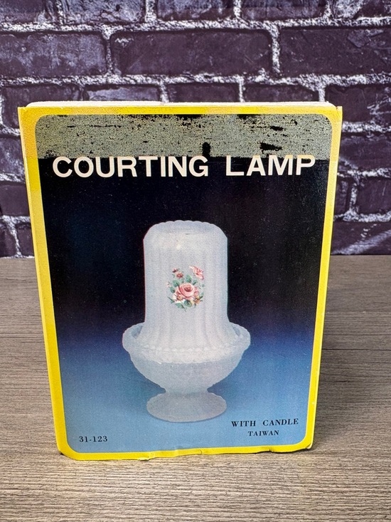 Other - Fairy Courting Lamp White Floral Frosted Glass Candle Lamp